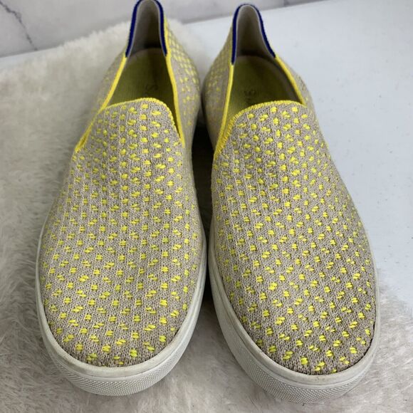 Rothy’s Shoes - Rothy’s Lemon Yellow Honeycomb Slip On Sneakers Shoes Sz 5 Recycled Materials